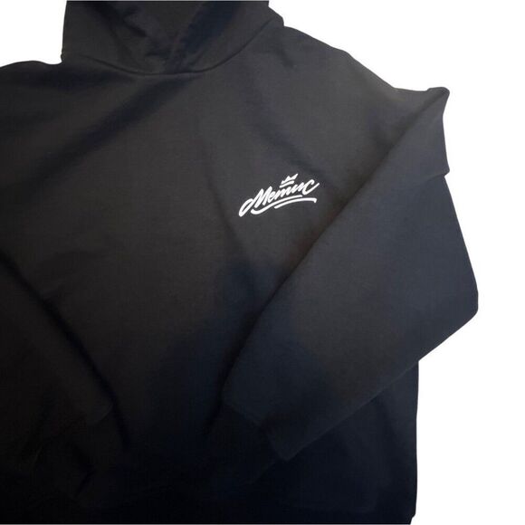 Moninc Black Hoodie With Graphic Text Design Size M - Picture 2 of 3